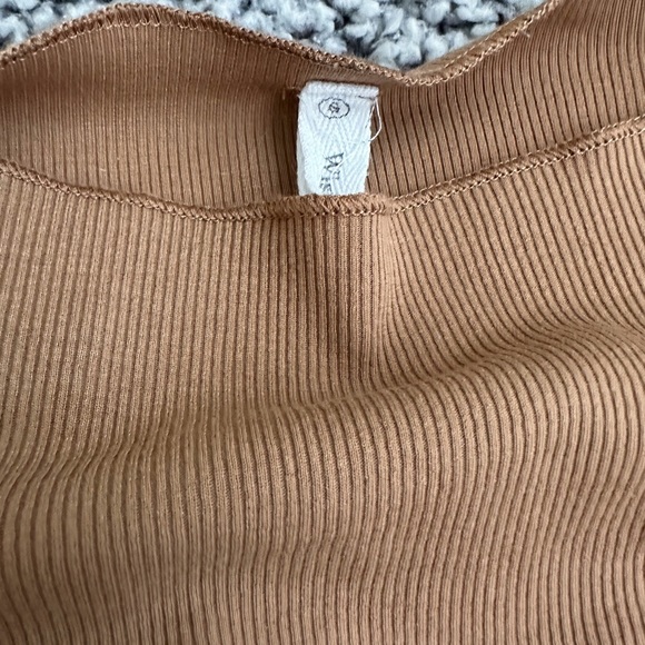 vici mocha ribbed ruched sides dress - Picture 7 of 7